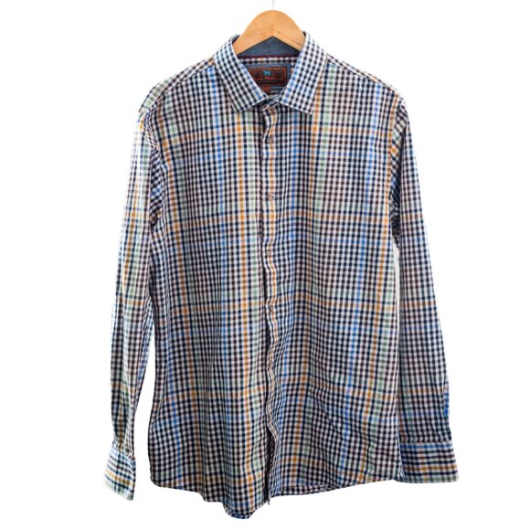 James Tattersall London XL Plaid Button Down Shirt 17–17.5 Multicolor Check - Picture 7 of 10